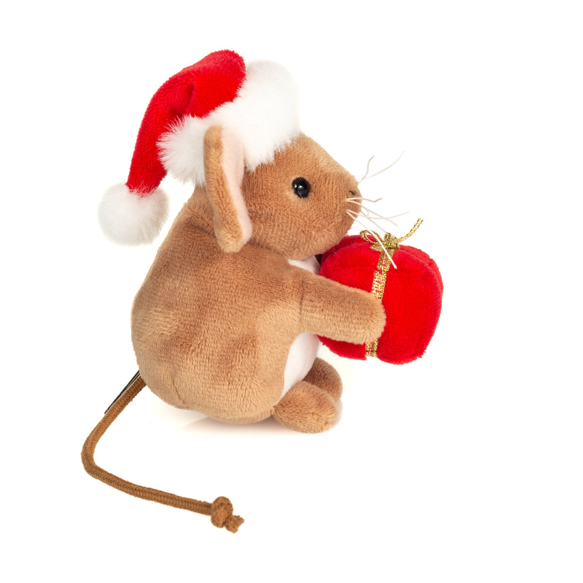 Teddy-Hermann Kleine Weihnachtsmaus mit Geschenk