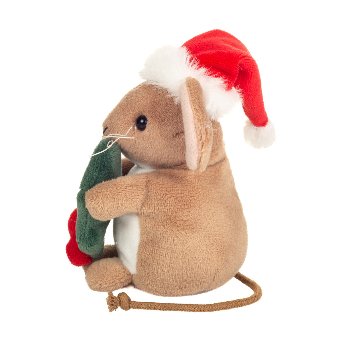 Teddy-Hermann Kleine Weihnachtsmaus mit Stechpalme