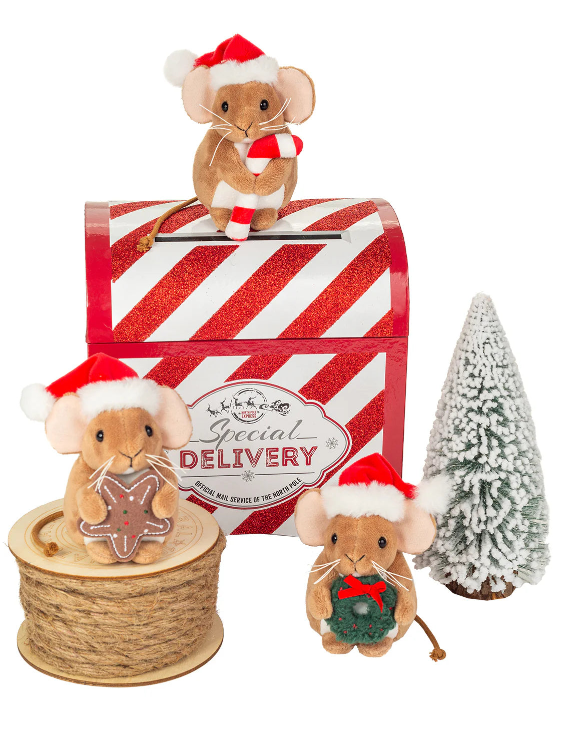 Teddy-Hermann Kleine Weihnachtsmaus mit Zuckerstange
